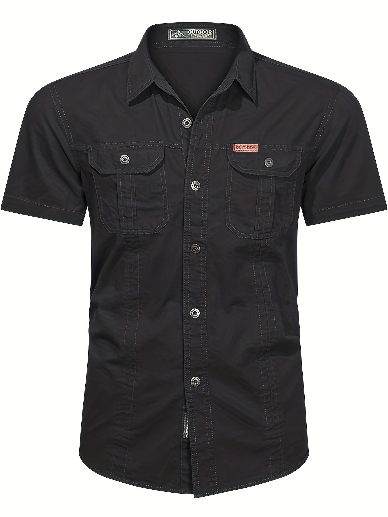 Men s Casual Short Sleeve Cotton Shirt