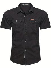 Men s Casual Short Sleeve Cotton Shirt