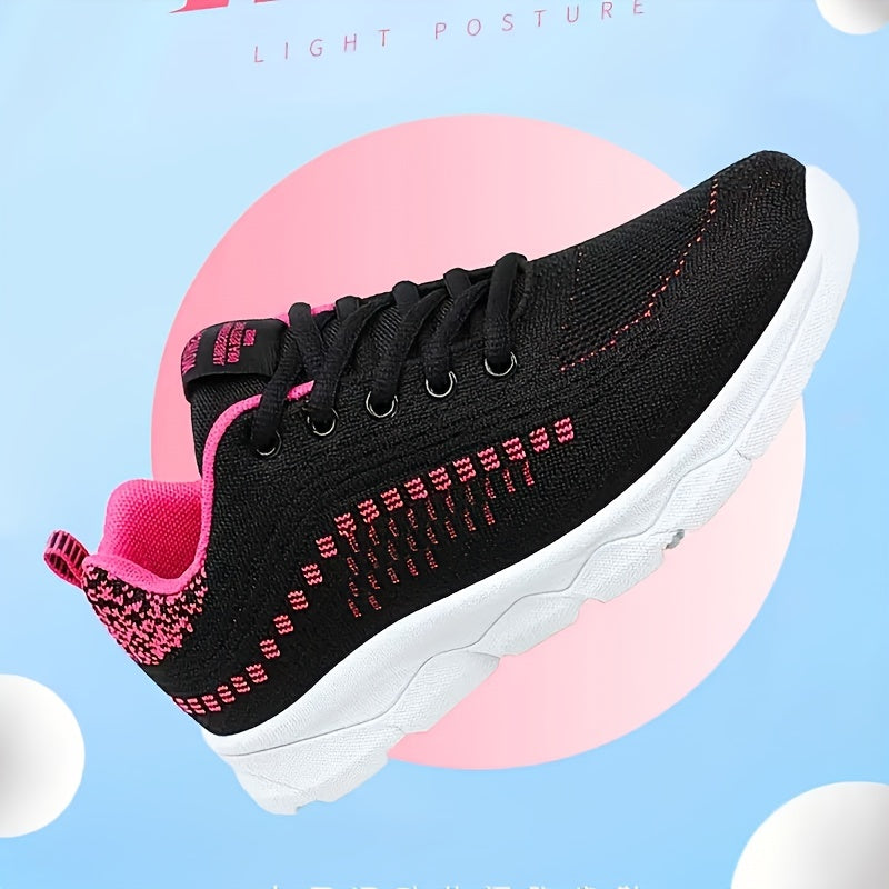 Women's Knit Mesh Sneakers Low Top Sports Shoes