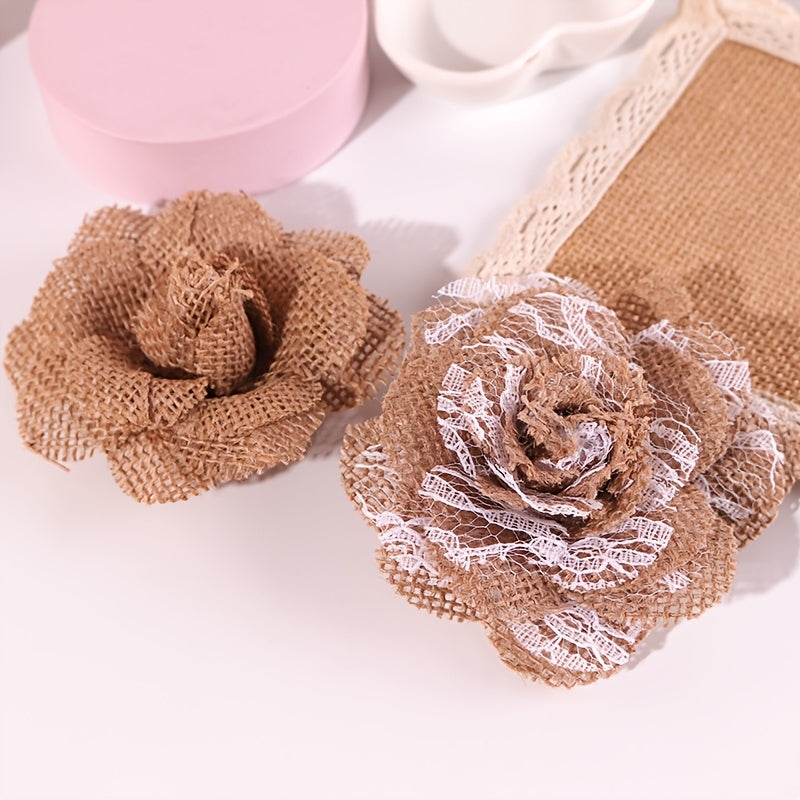 European American Sackcloth Flowers Christmas Wedding Party Shoe Hat Flower