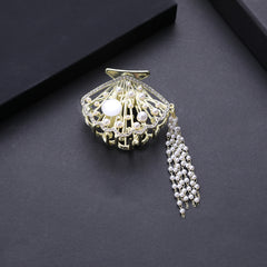 Chinese Style Rose Hair Clip Alloy Hairpin Decorated With Rhinestones Tassel
