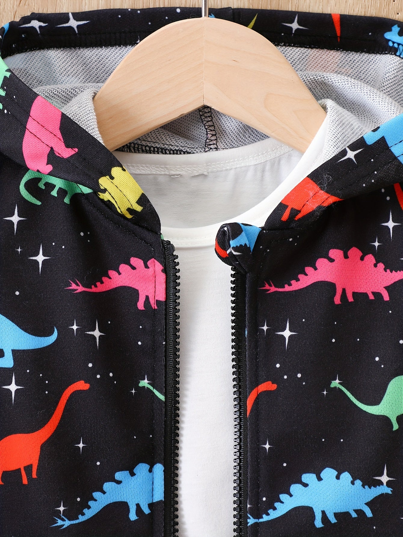 Kids' Cartoon Graphic Zip Up Hooded Windbreaker
