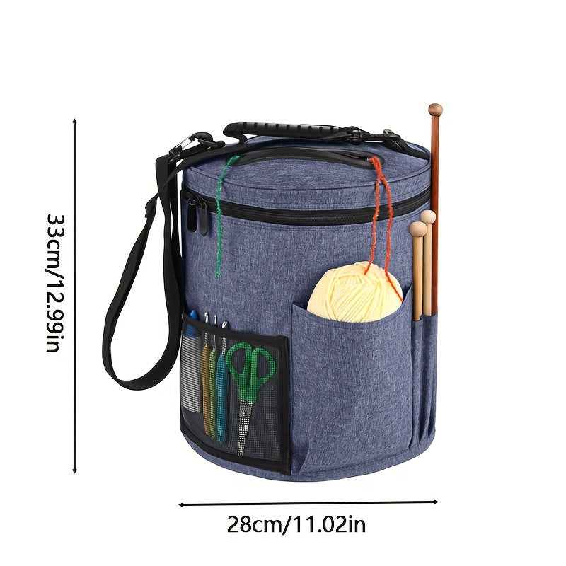 Cylinder Knitting Tool Storage Bag Large Capacity Organizer