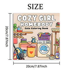 Cozy Girl Coloring Book for Adults - 24 Pages of Colorful Patterns