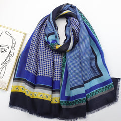 Boho Dotted Frayed Edge Shawl Classic Head Wrap Sunscreen Windproof Scarf