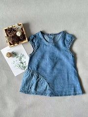 Baby Cotton Sleeveless Denim Dress For Your Pretty Girl