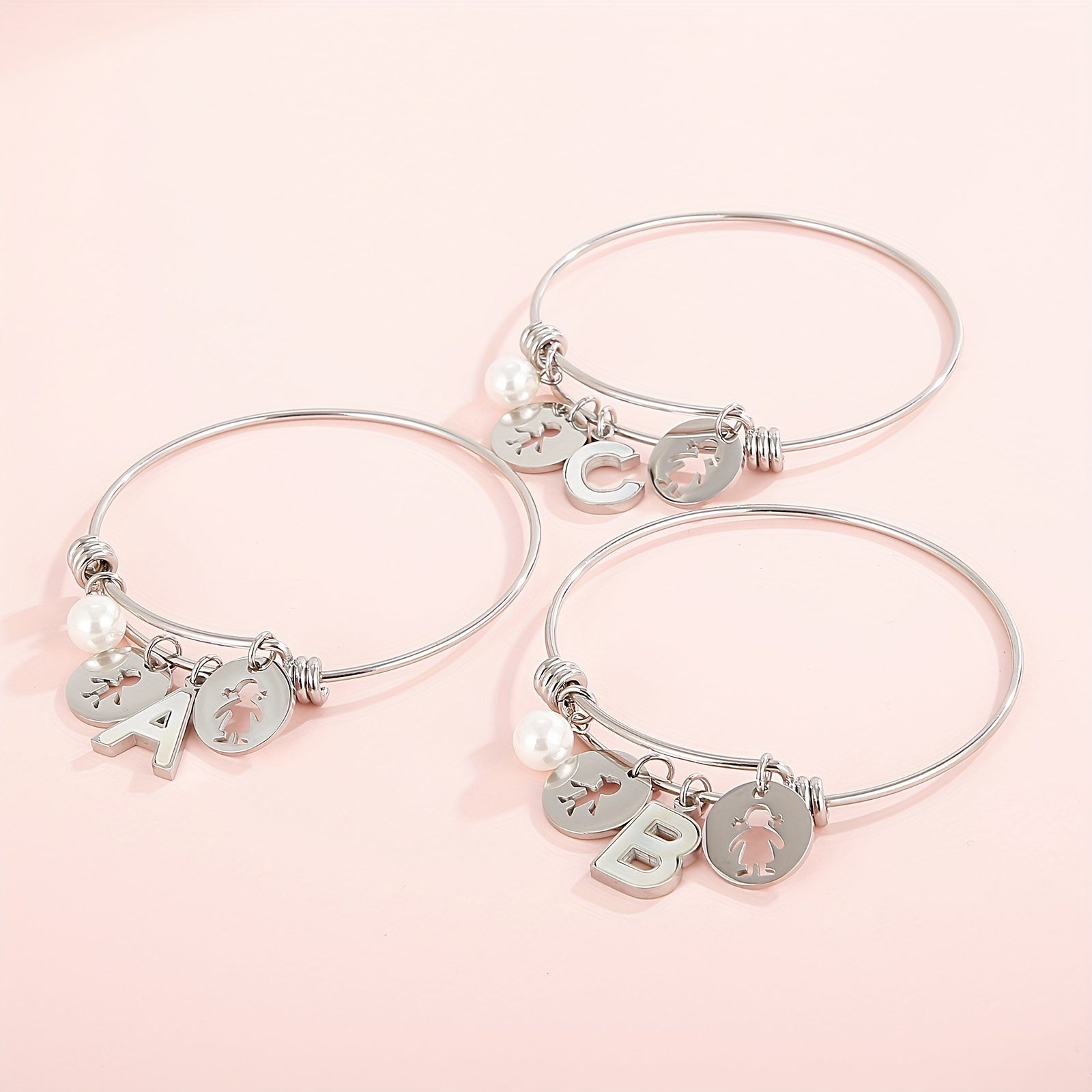 BFF English Letter A G Pendant Bracelet For Girls - Friends Gift