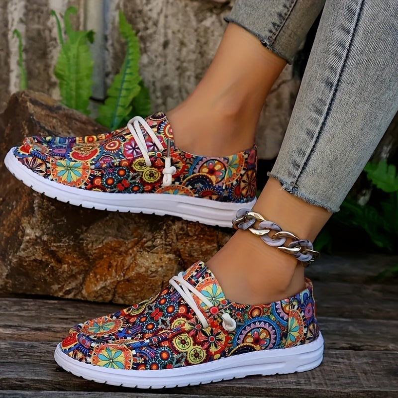 Women's Colorful Floral Canvas Low Top Shoes