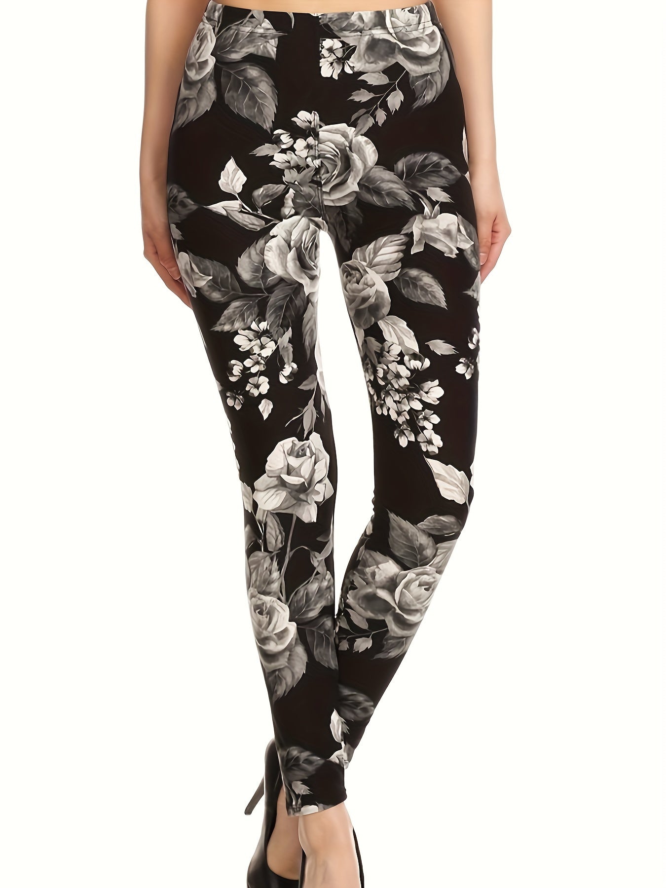 Goth Skull Print High Rise Leggings