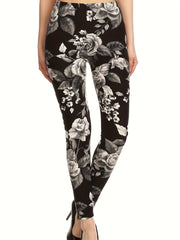 Goth Skull Print High Rise Leggings