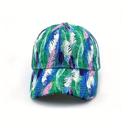 Colorful Feather Print Baseball Cap Hip Hop Dad Hat Adjustable Sun Hats