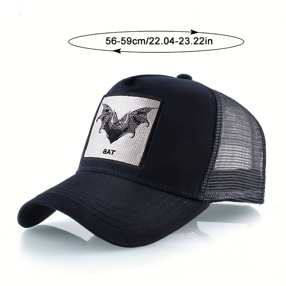 Animal Embroidery Baseball Cap Bat Sunshade Hat for Men Women