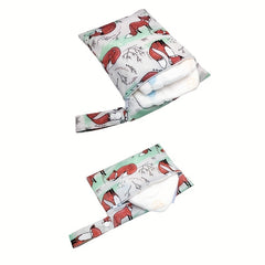 2pcs Fox Print Waterproof Diaper Bag Washable Travel Bag