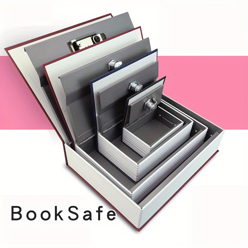 Key Lock Book Safe Bookcase Hidden Storage Box Secure Storage for Coins Cash Jew