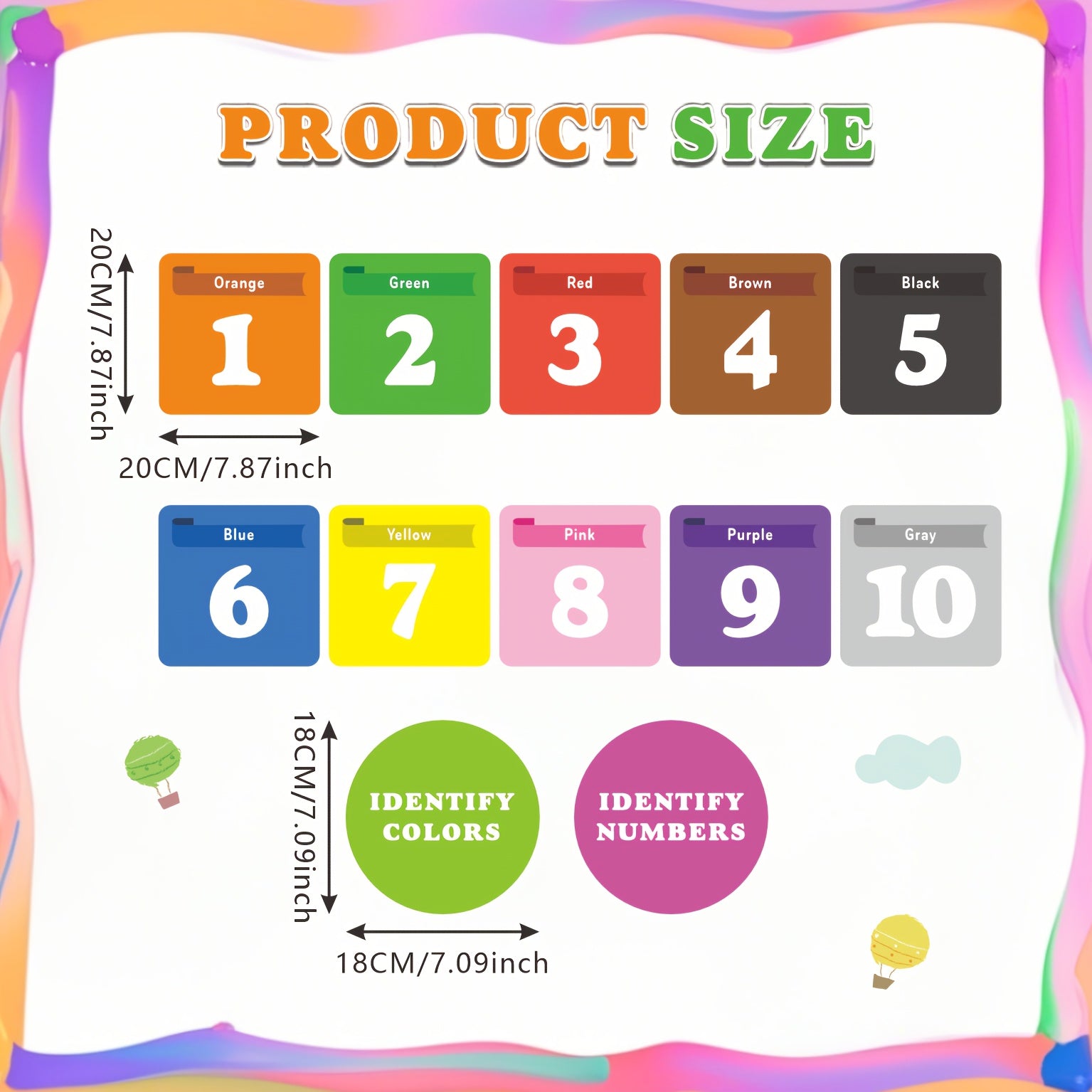 12pc Recognition Square Numbers Fridge Magnets Whiteboard Stickers English Phoni