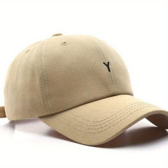 Y Embroidery Baseball Cap Lightweight Cotton Sun Hat Casual Solid Dad Hats