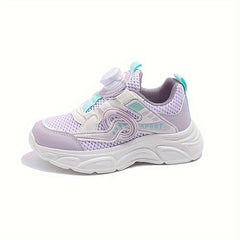 Boy's Mesh Breathable Chunky Shoes With Rotating Buckle Soft Sole Sneakers