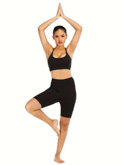 High Rise Yoga Shorts With Pockets