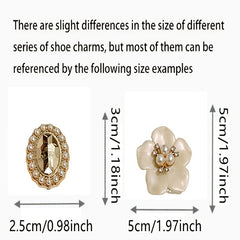 Xiaoxiang Wind Hole Shoe Accessories Flower Alloy Letter Chain