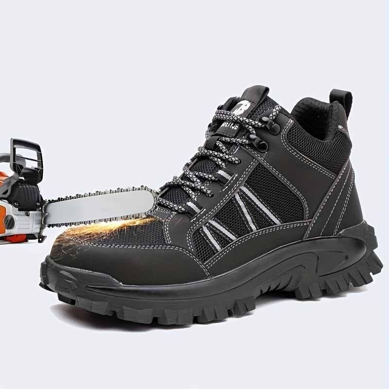 Men's Steel Toe Non Slip Work Safety Boots Puncture Proof