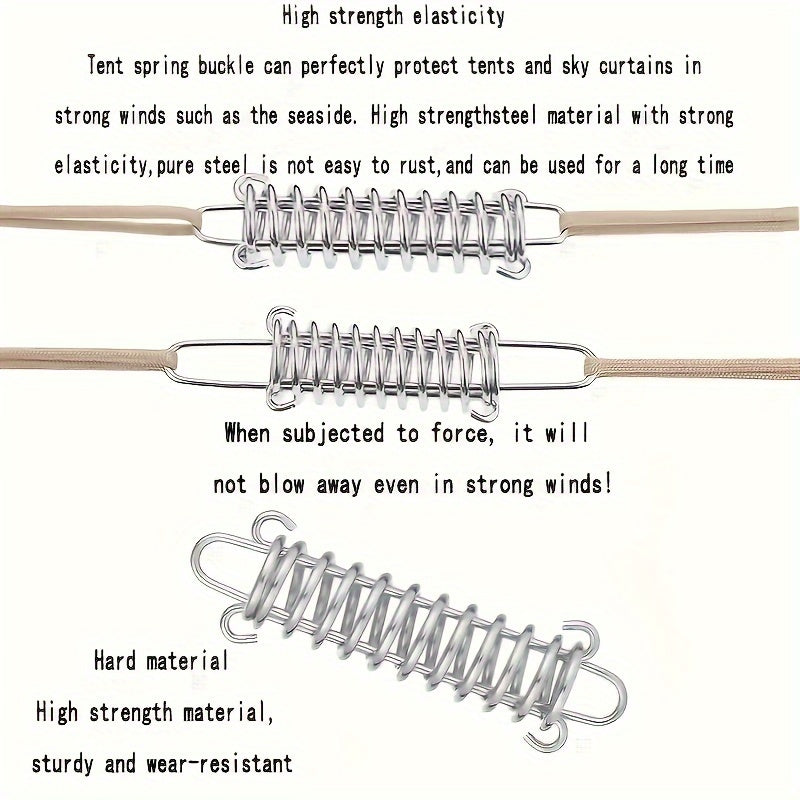 Outdoor Tent Spring Wind Rope Buckle Stainless Steel Awning Fixing