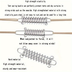 Outdoor Tent Spring Wind Rope Buckle Stainless Steel Awning Fixing