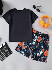 Boys Next Level Gamepad Graphic Outfit for Summer