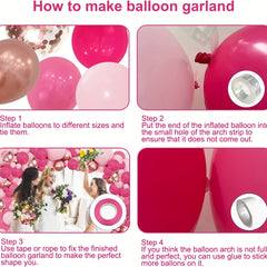 143pcs Pink Balloon Garland Set for Birthday Parties Wedding Decor