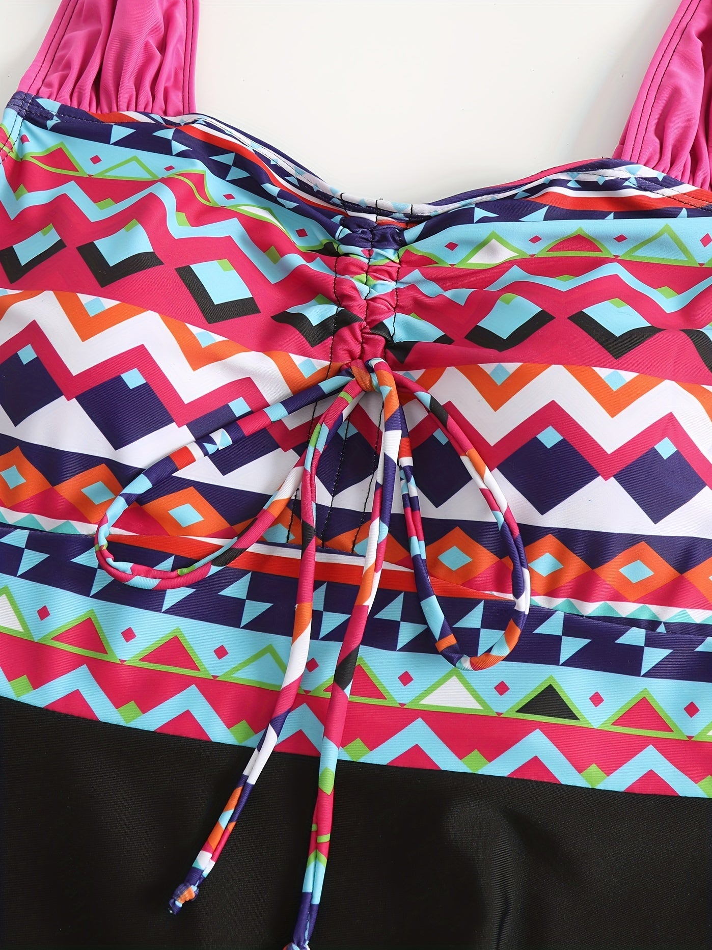 Boho Tankini Set Women's Plus Tribal Print Tankini Two Piece Set