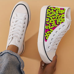Graffiti Letter High Top Canvas Sneakers