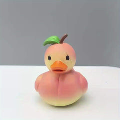 Resin Peach Duck Figurine Handcrafted Collectible Desk Decor