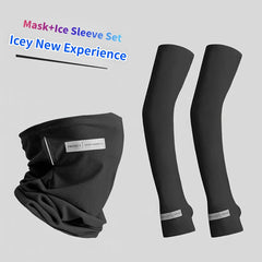 Men's Sunscreen Ice Sleeve Mask With Veil Viscose Gloves