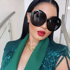 Oversize Oval Sunglasses Thick Frame UV Protection