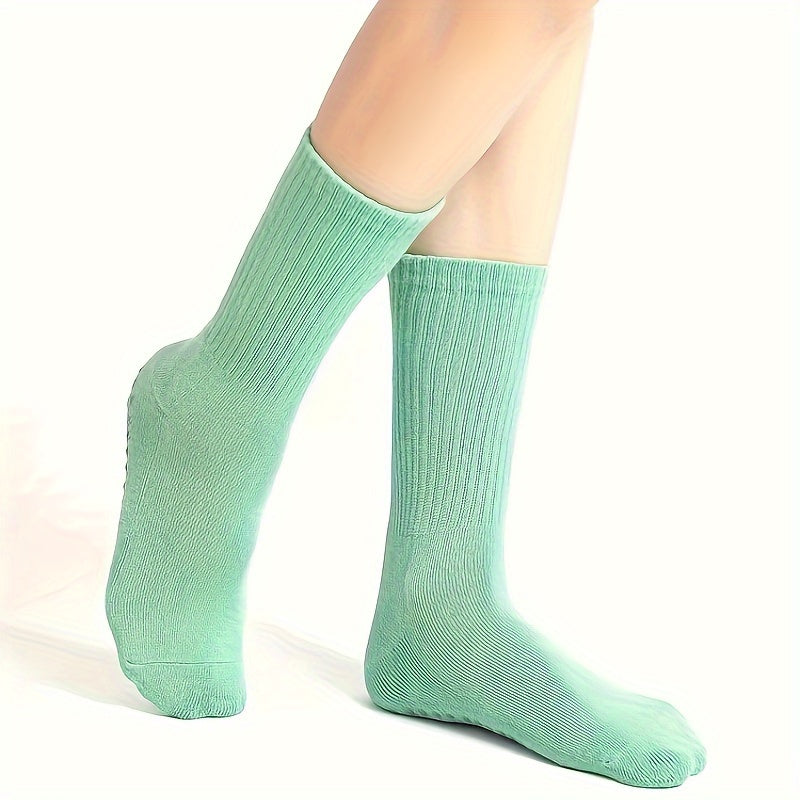 Soft Yoga Socks Anti-skid Mid-Calf Gripper Pilates Ballet Barre