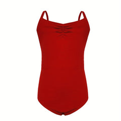 Cotton Girls Bow Back Gymnastics Leotard Romper For Dance Ballet