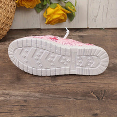 Women's Skate Shoes with Red crowned Cranes and Giraffes Patterns