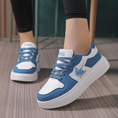 Women's Outdoor Skate Sneakers Lightweight Blocking Low Top Board Shoes
