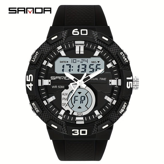 SANDA Boy's Dual Display LED Digital Watch Waterproof