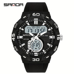 SANDA Boy's Dual Display LED Digital Watch Waterproof