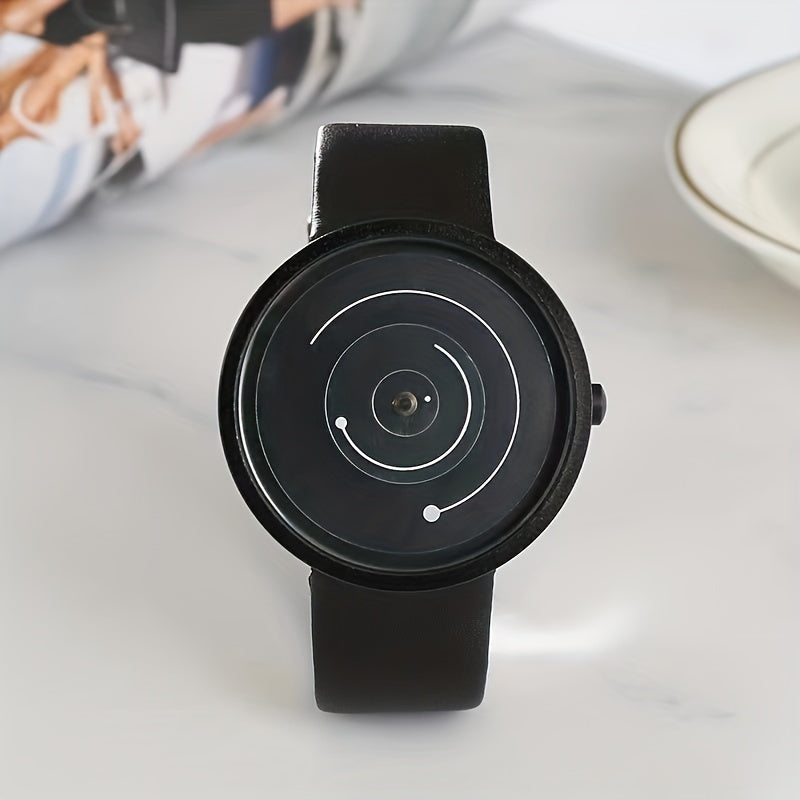 Classic Round Pointer Quartz Watch Minimalist Dial Wristwatch