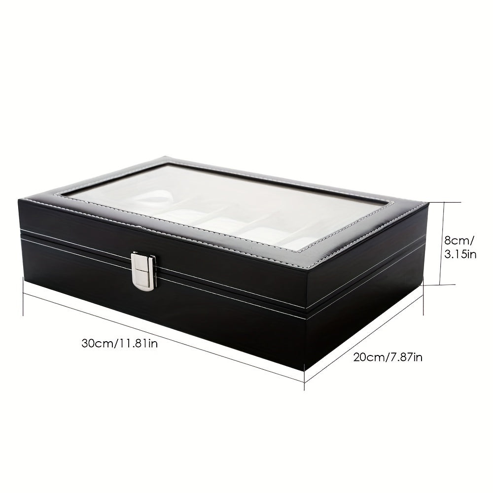12 Slot PU Leather Watch Storage Box