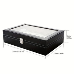 12 Slot PU Leather Watch Storage Box