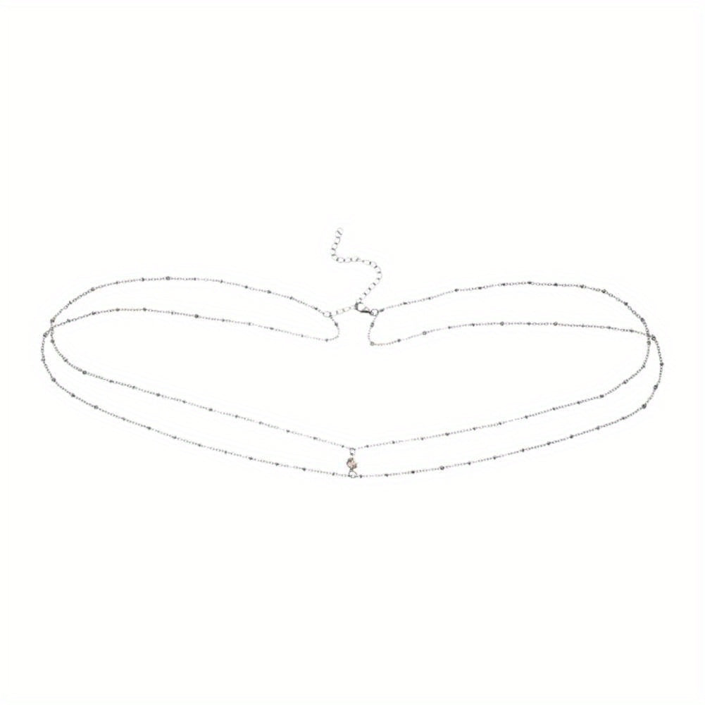 Crystal Decor Double Layer Waist Chain for Women