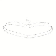 Crystal Decor Double Layer Waist Chain for Women
