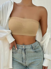 3pcs Strapless Bandeau Bras Cut Out Stretch Bra Women's Lingerie