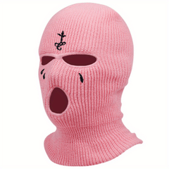 Gothic Embroidery Balaclava Unisex Ski Mask Elastic Knit Hat