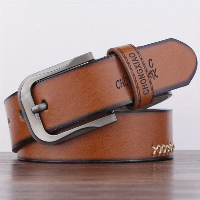 Men's Casual Alloy Pin Buckle Jeans Belt Western Cowboy Style Leather Belt
