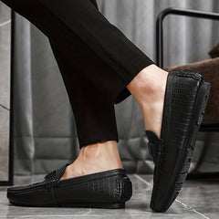 Men's Crocodile Pattern Horsebit Loafers Smart Casual Shoes