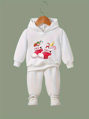 OERYUI Christmas Socks Print Girls Hoodies Jogger Pants Set For Sports