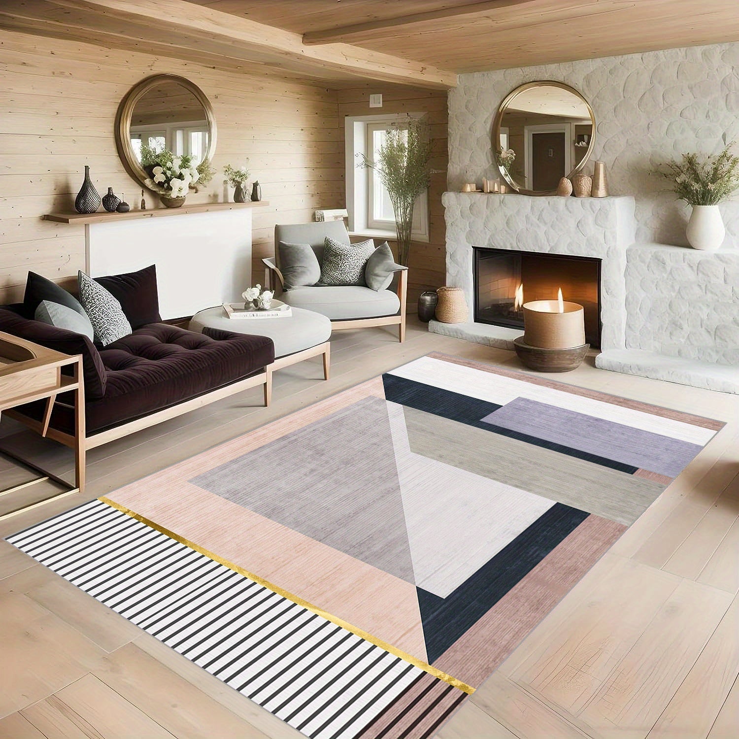 Modern Abstract Non Shedding Area Rug